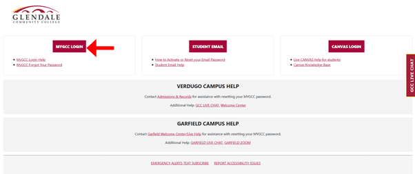Login to MyGCC
