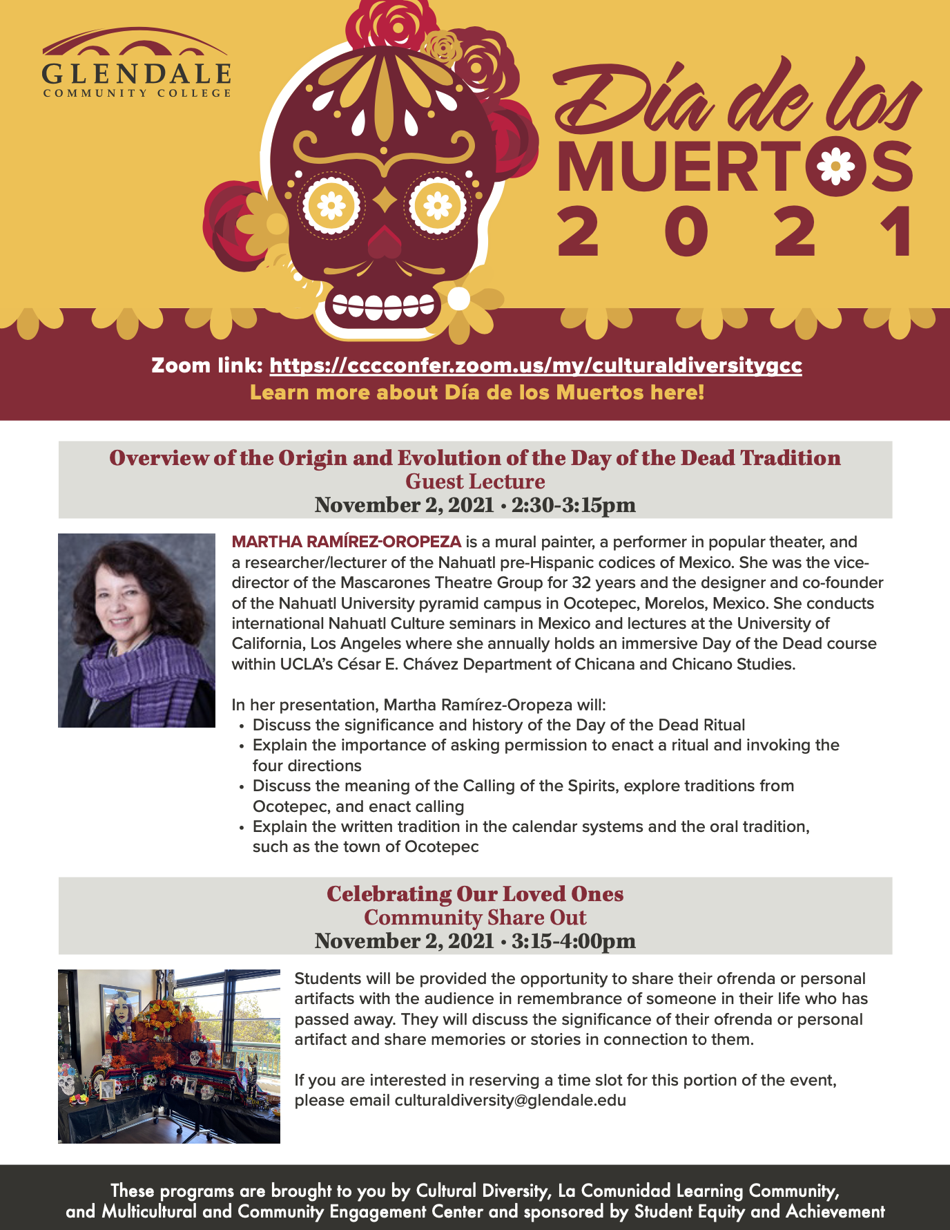 Dia de los Muertos Events Calendar