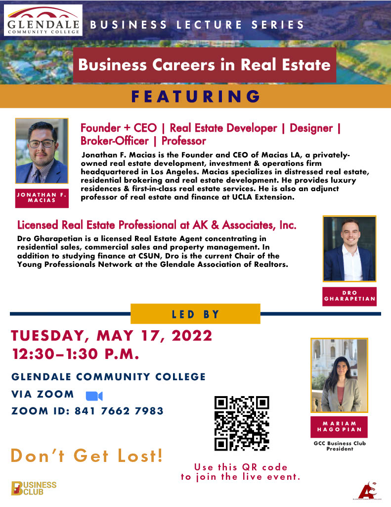 Spring 2022 Business Lecture Series flyer