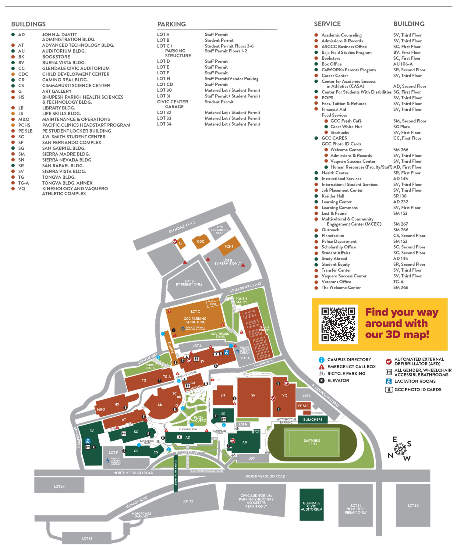 Wayfinding Sign Campus Map w qrc