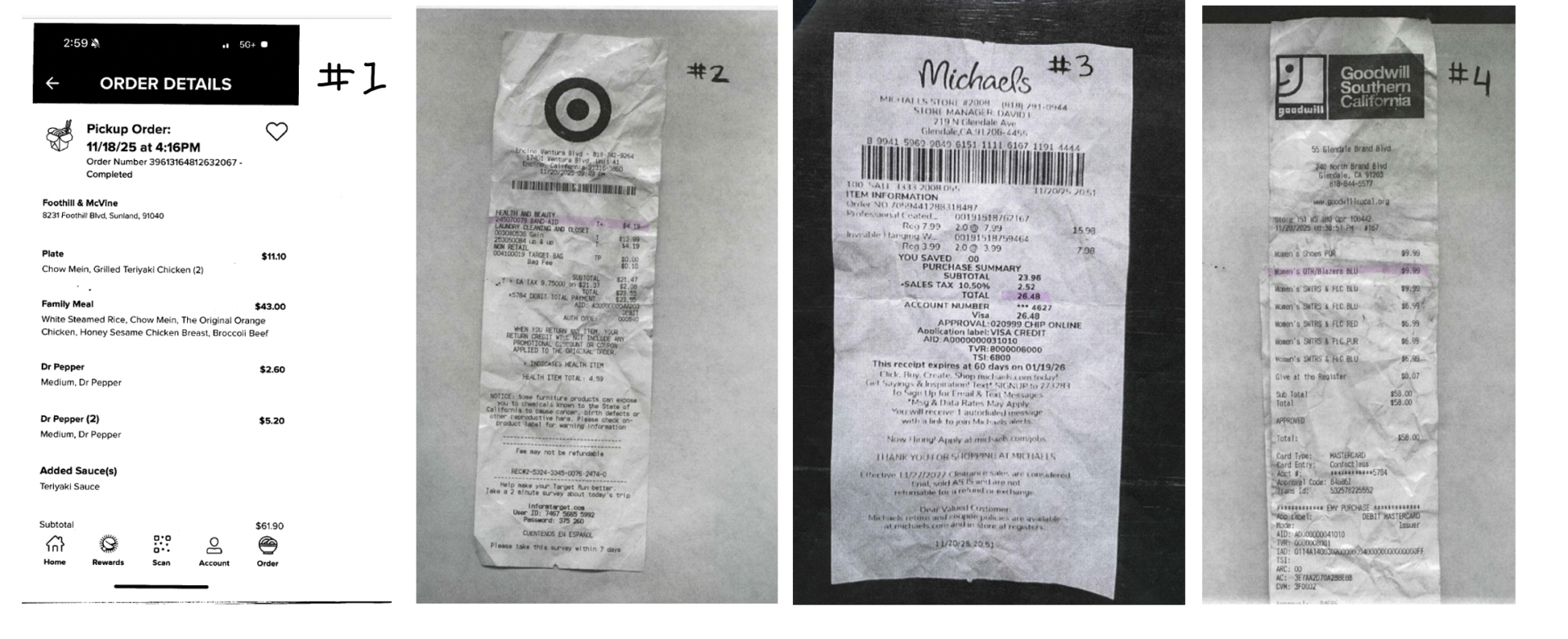 Ex. Receipts Horizontal